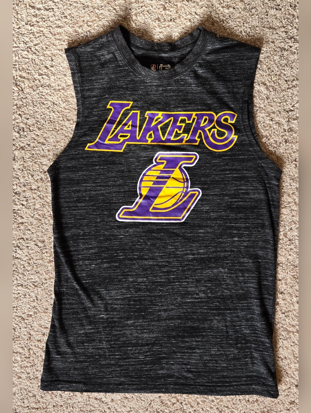 LA Lakers Sleeveless Shirt Small NBA Ultra Game Black Muscle Tank Logo Tee